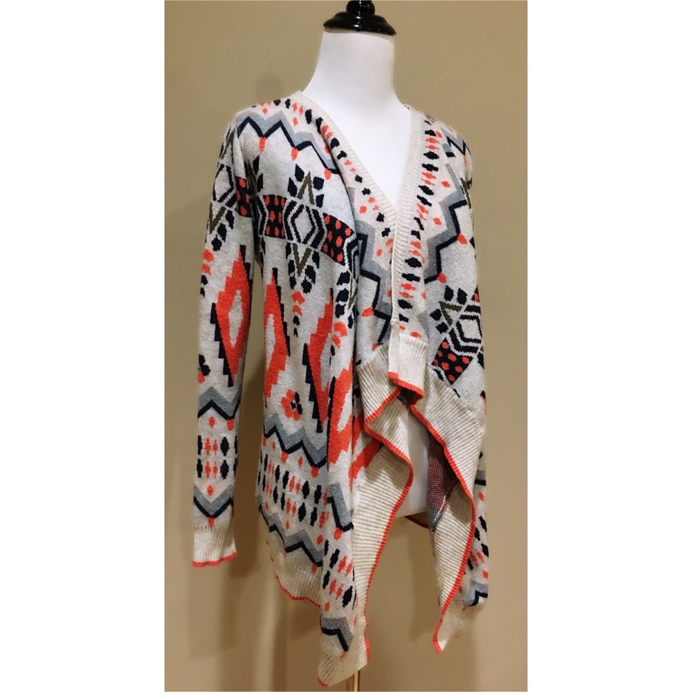 Ya Los Angeles Tribal Print Open Drape Cardigan OS